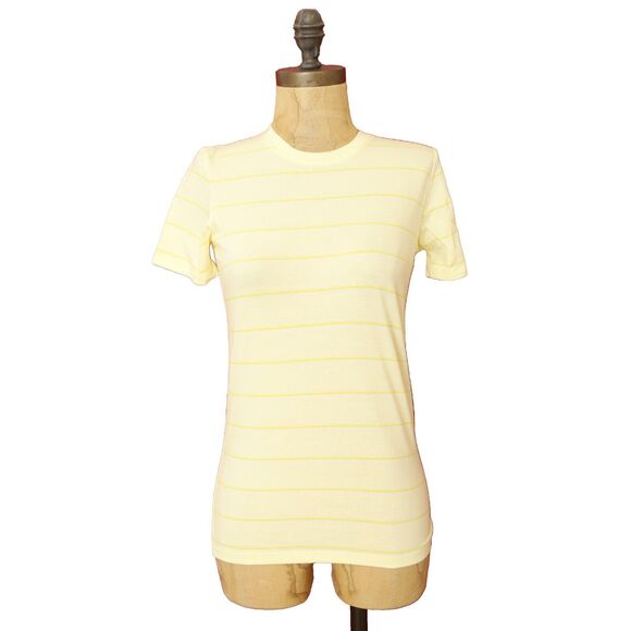 EVERLANE The Organic Cotton Crewneck Striped Tee XL Yellow T-Shirt NWT B86 - Picture 2 of 6